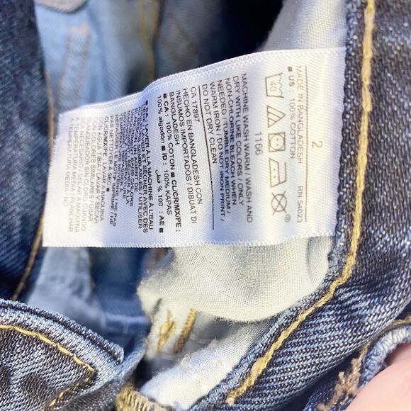 Old Navy Jeans High Rise Slouchy Straight Distressed Womens Size 2 - Picture 10 of 10